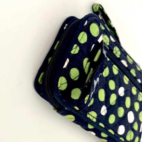Vera Bradley Navy with Green and White Polka Dots Wallet/ Wristlet - Picture 6 of 6